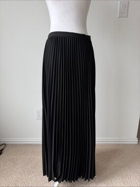 Banana Republic Black Pleated Maxi Skirt